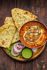 Butter paneer and Naan